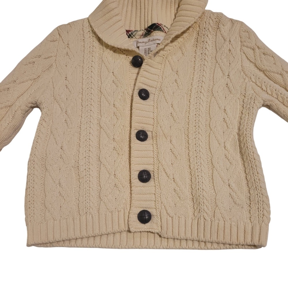 Tommy Bahama Baby Boy White Cable Knit Cardigan Sweater 18M‎